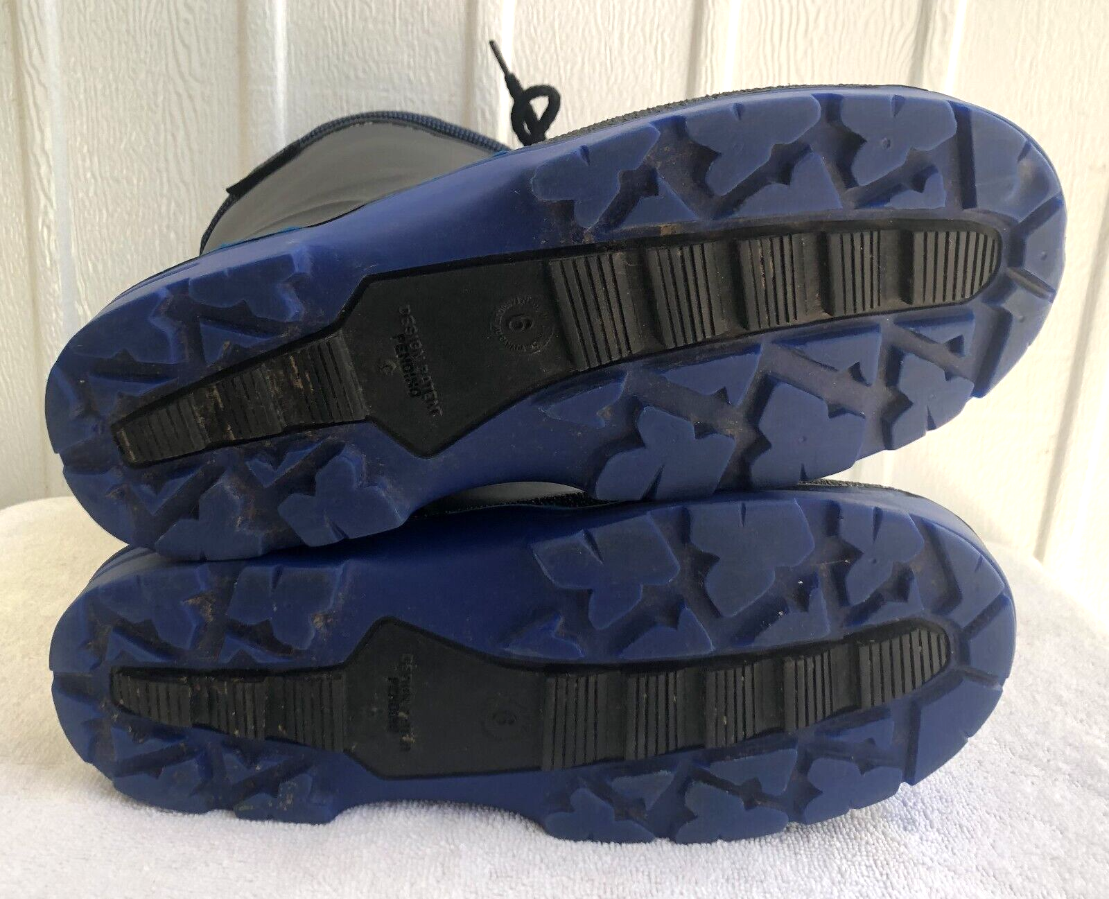 Kamik Insulated Winter Boots Fully Lined Black Blue Kid Size 6 Y Rain Snow