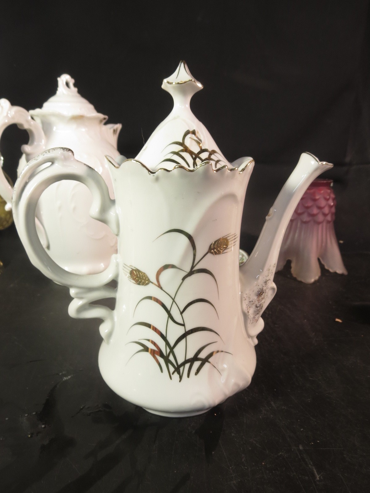 Lefton China Made in Japan Wheat Coffee Pot w/ Lid  4 Cup #2766
