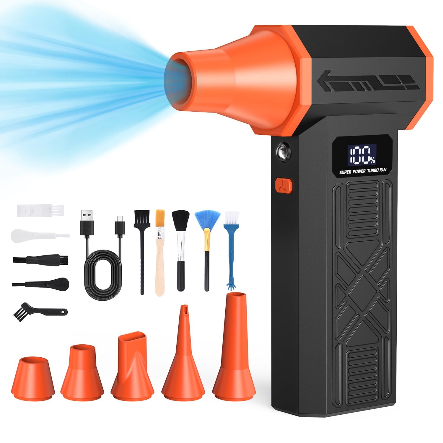 Electric Compressed Air Duster, 280000RPM Brushless Motor Cordless Rechargeab...