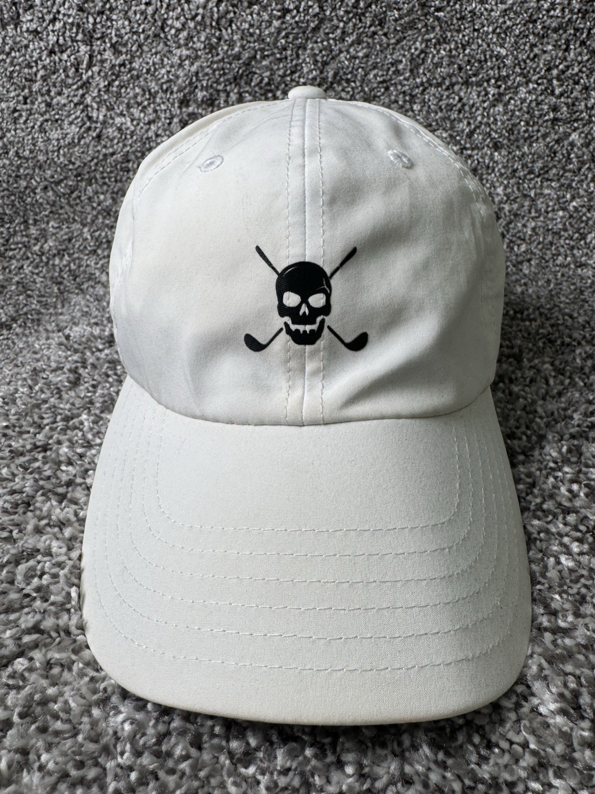 Skull Golf Hat Cap Strapback White American Needle Golf Hat Golf Clubs
