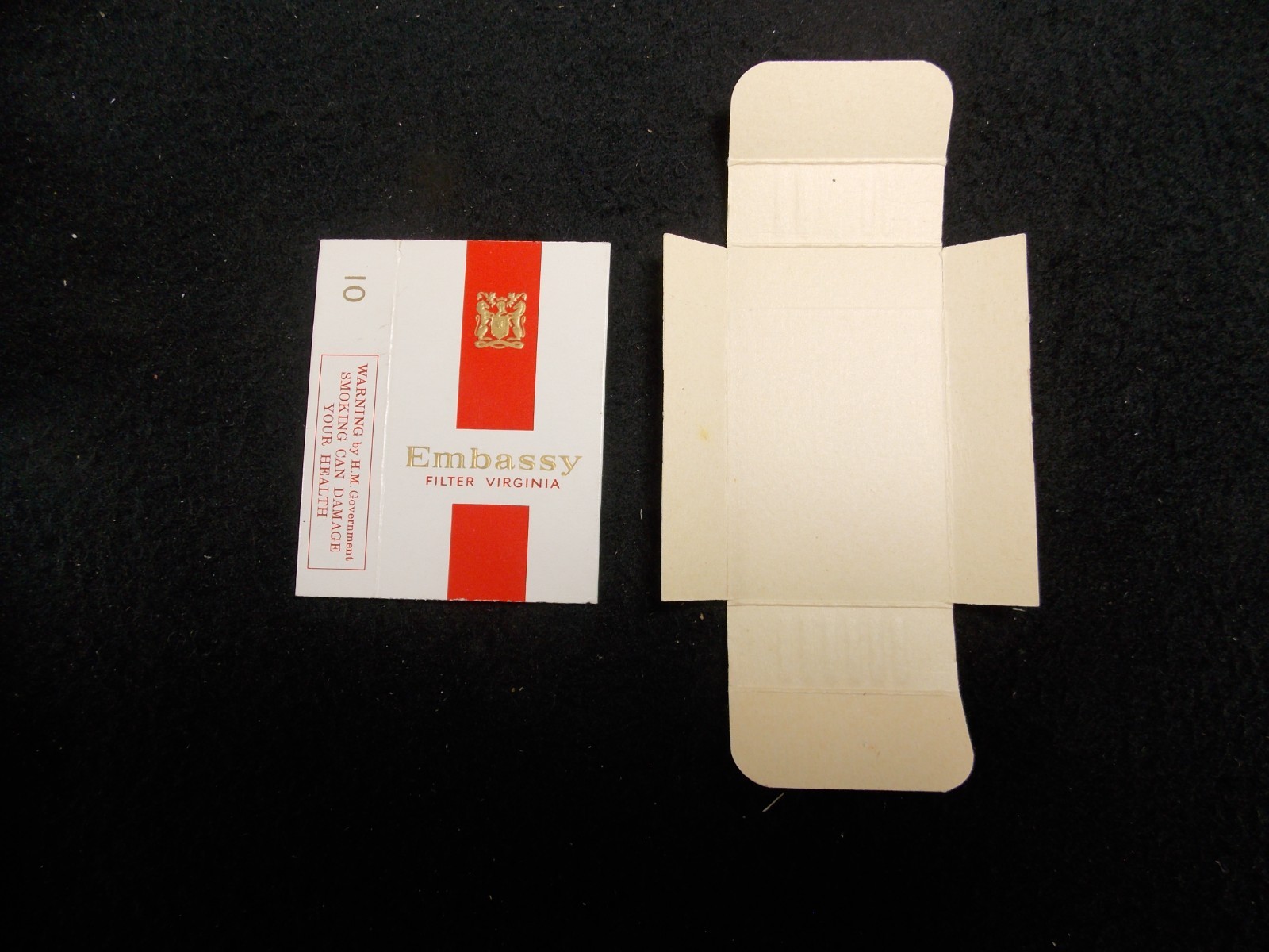 Vintage Embassy Empty Cigarette Packet Box