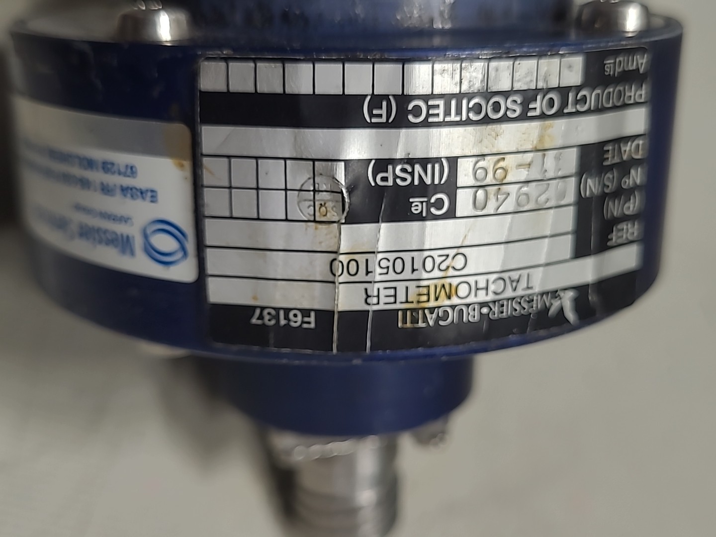 Messier Bugatti C20105100 Tachometer (Wheel Speed Sensor)