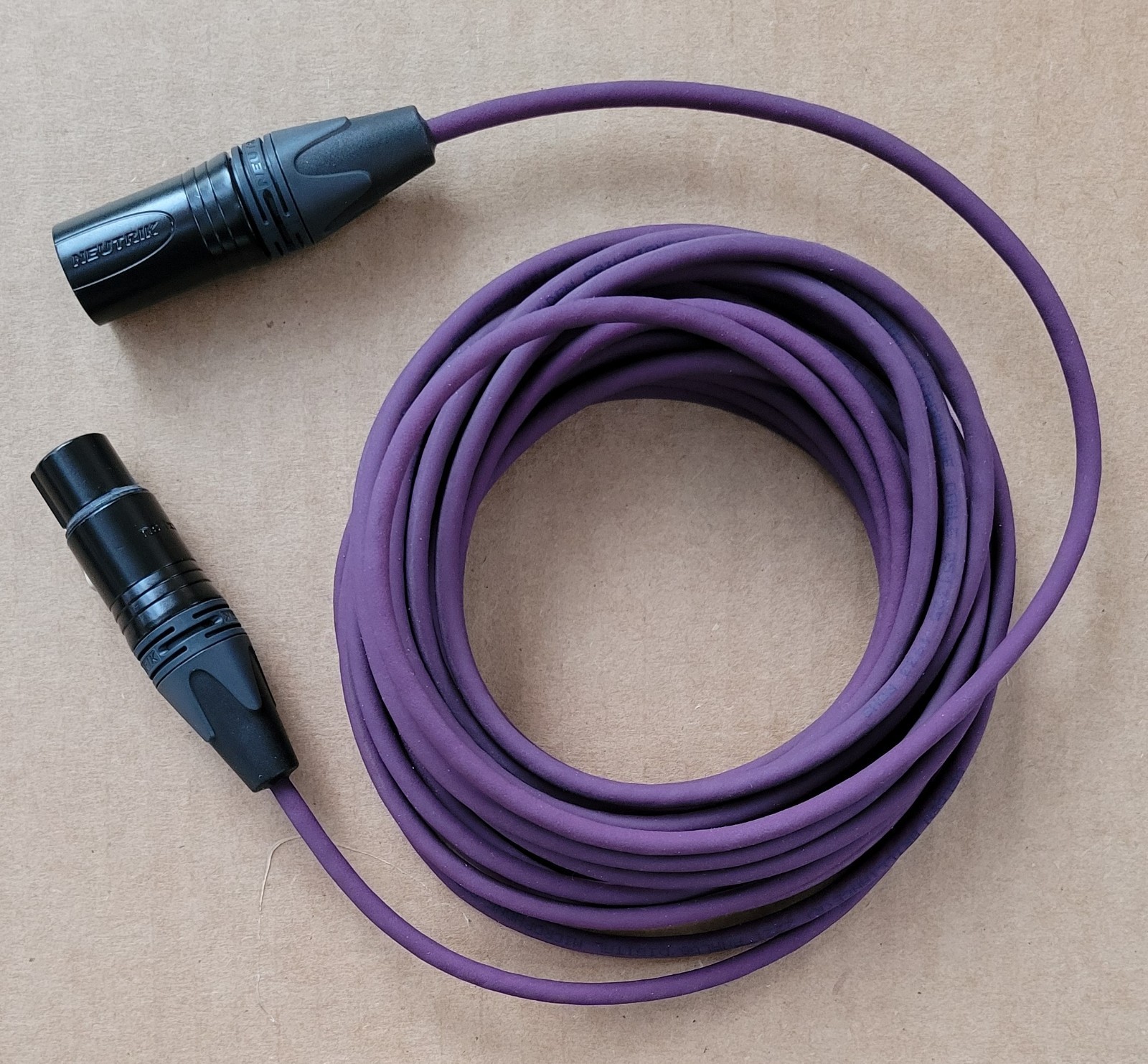 1 to 50'Ft Belden Purple Neutrik Gold XLR-M male to XLR-Female Microphone Cable