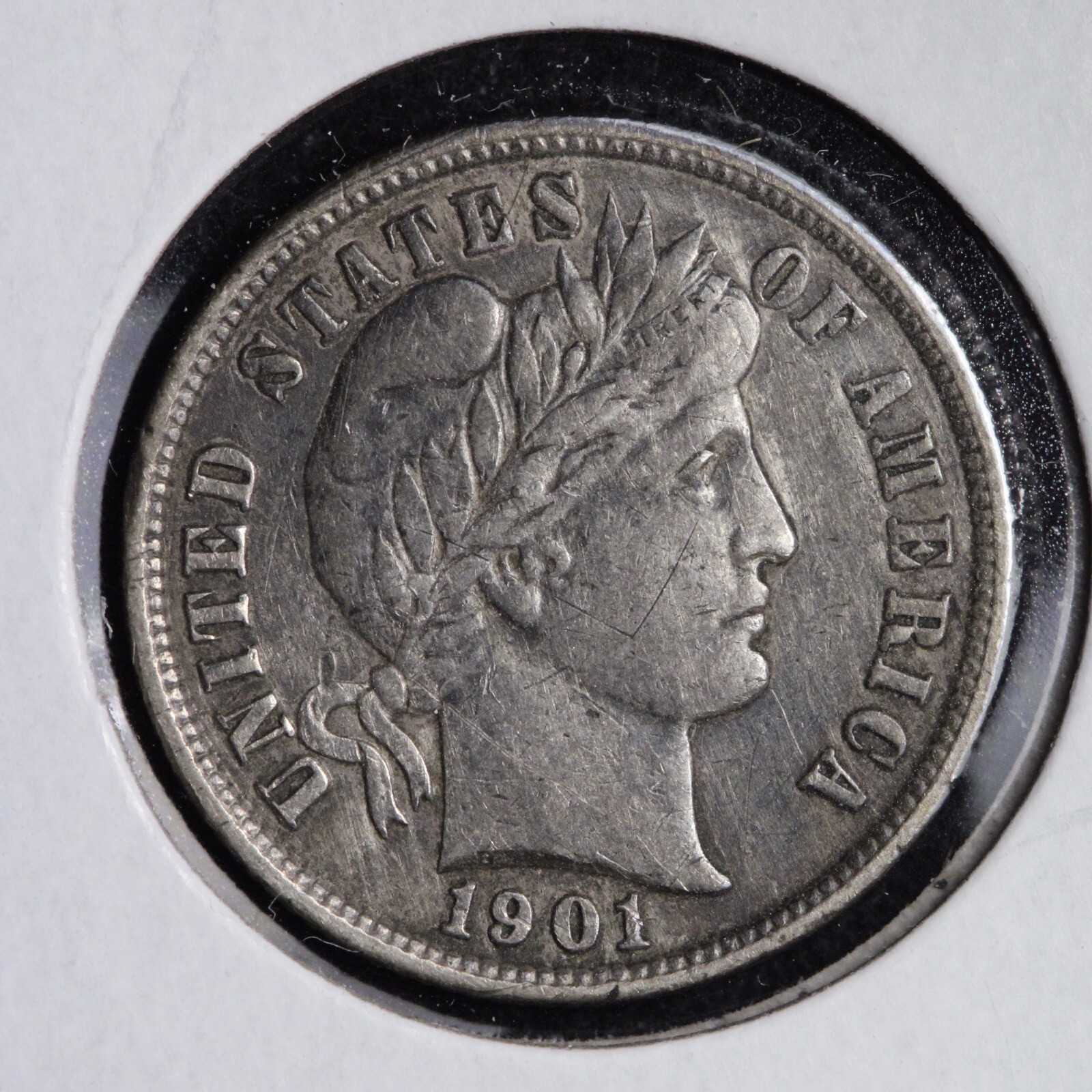 1901 Barber Silver Dime CHOICE XF+/AU E208 GCN