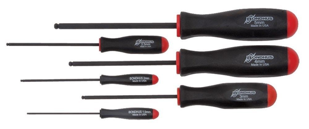 Bondhus 10686 6pc Set Balldriver Screwdrivers 1.5-5mm