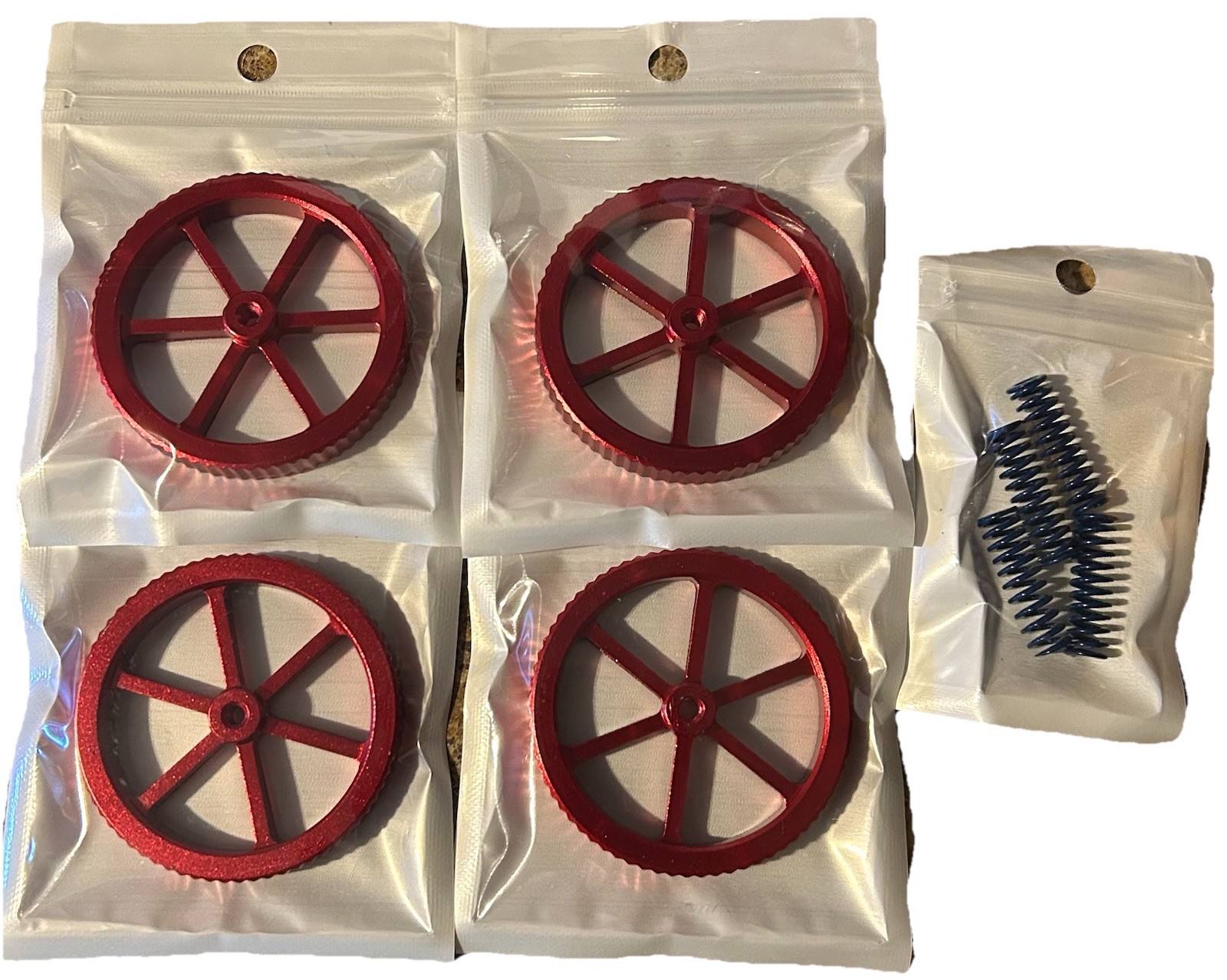 Upgraded Metal Leveling Knobs with Hot Bed Springs for Ender 3/3 Pro/3 V2 Blue