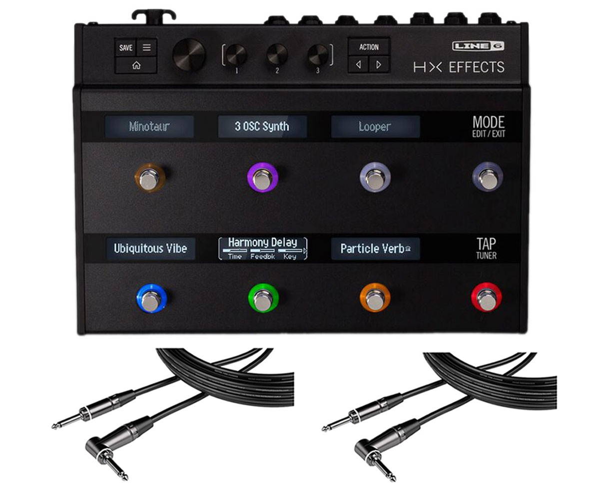 Line 6 HX Effects + 2x Gator 20' RA Instrument Cable