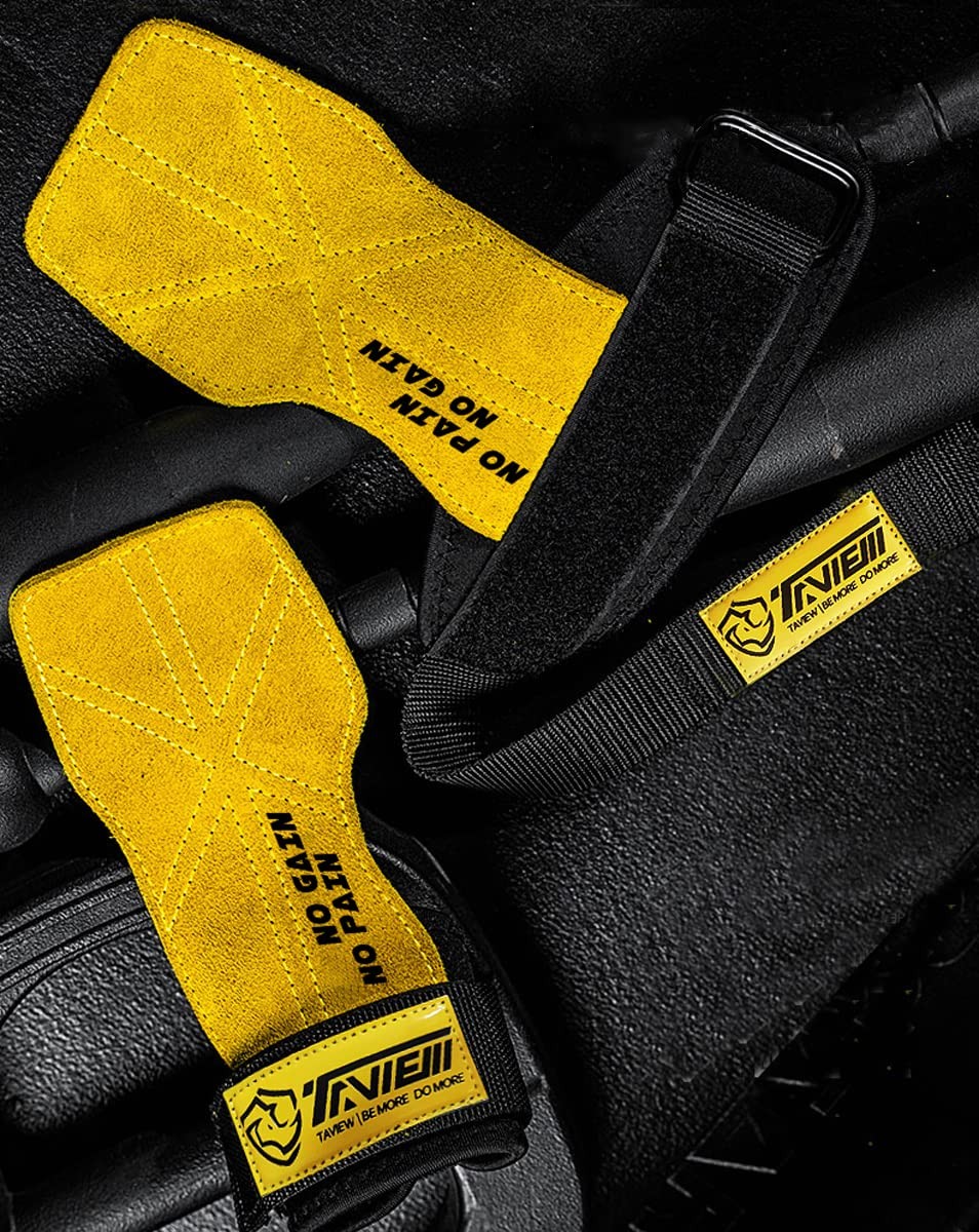 TAVIEW Premium Weight Lifting Wrist Hooks Straps for Maximum Grip Support - D...