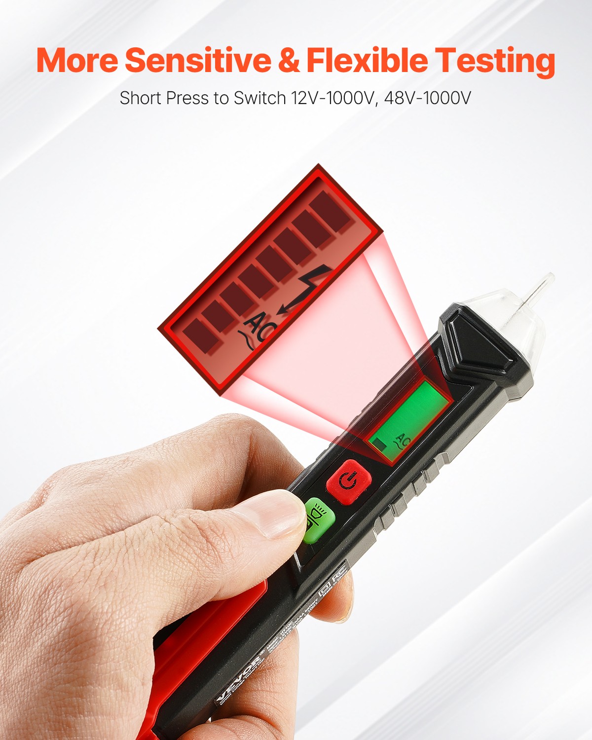 VEVOR Voltage Tester Non-Contact Voltage Tester Pen with Adjustable Sensitivity