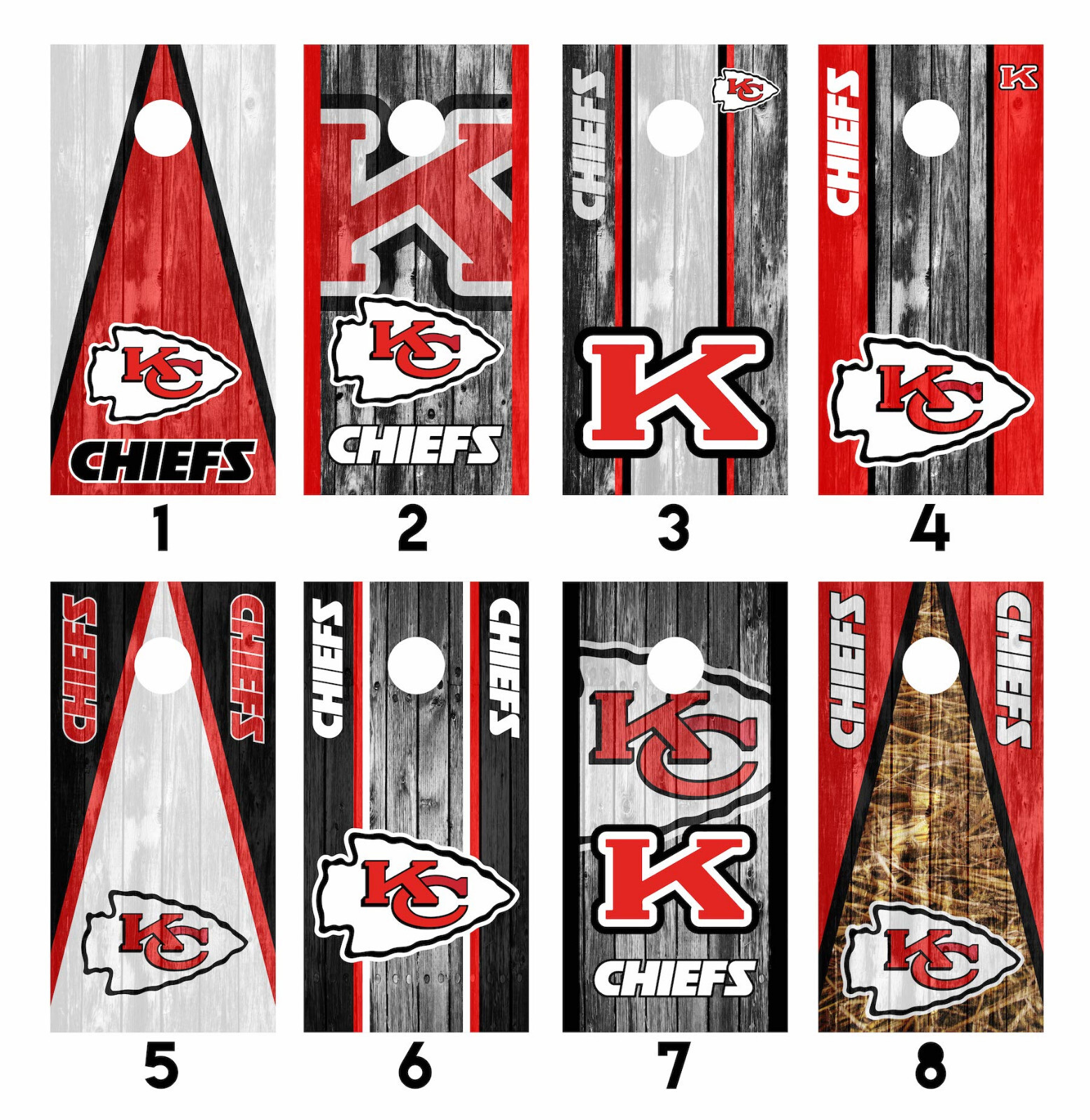Kansas City Chiefs Cornhole Wrap Skin Decal Vinyl Sticker MANY DESIGNS SK16
