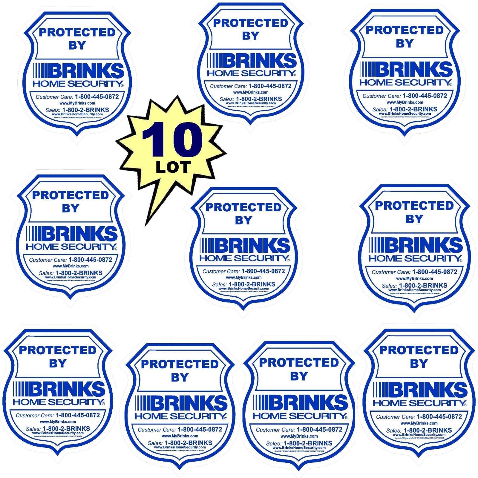 10 Home Security Alarm System Burglar Warning Sticker Decal Signs