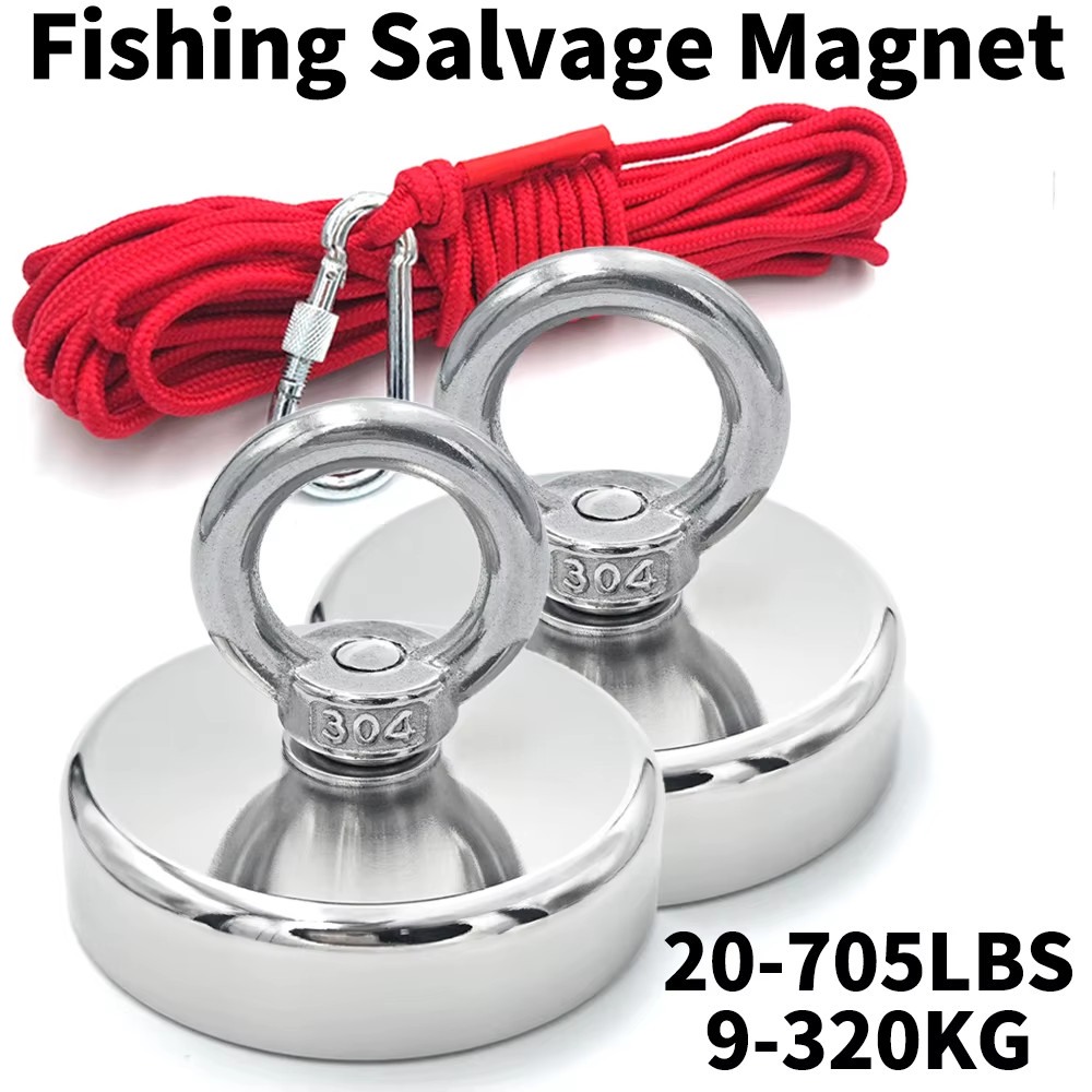 N52 Neodymium Fishing Magnet D16-D42mm Countersunk Eyebolt Heavy Duty Strong