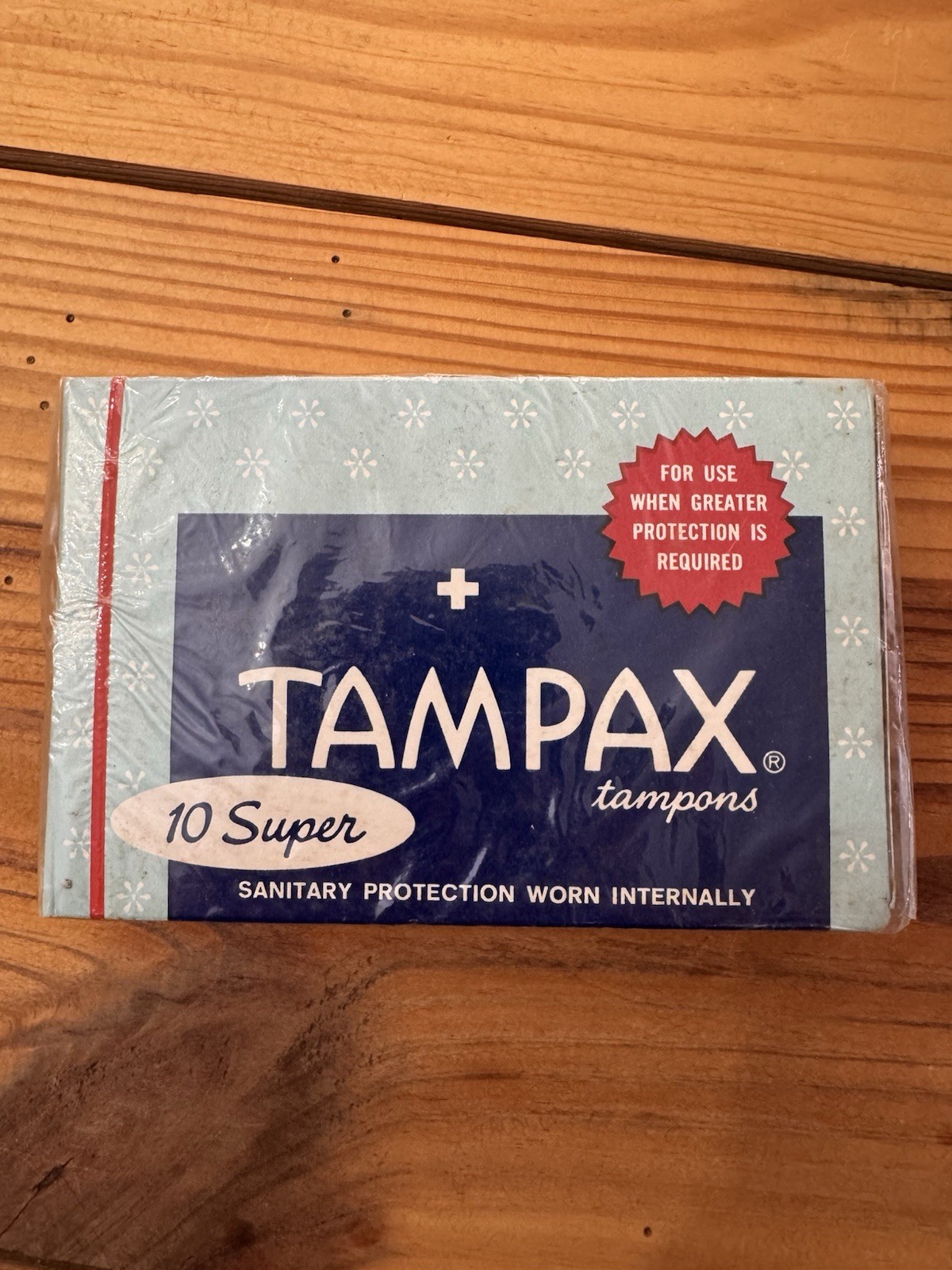New Sealed Vintage 1970's Tampax Super Tampons (10) Prop/Movie/Display Sanitary
