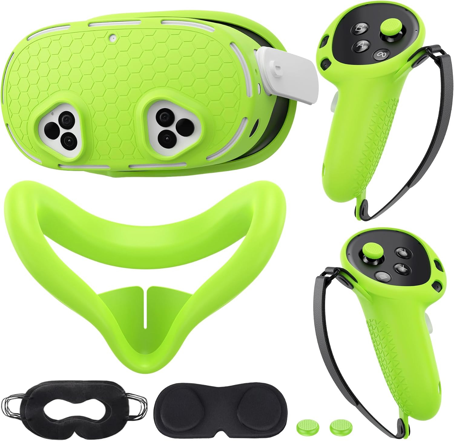 Silicone Cover Set Compatible with Meta/Oculus Quest 3s Accessories, VR Silicone
