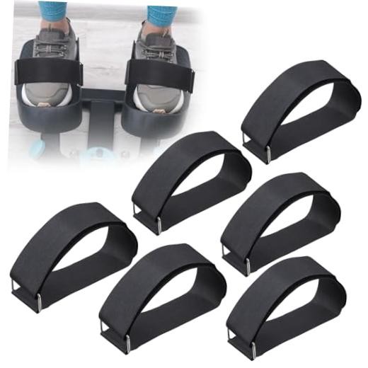6 Pack Ellipse Leg Exerciser Machine Pedal Straps, Adjustable Pedal Straps for