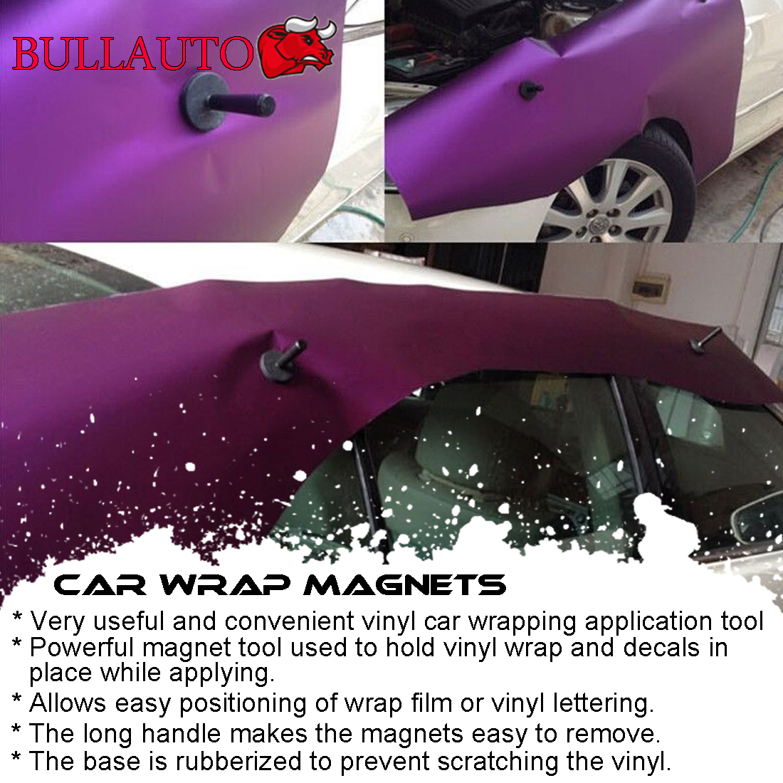 Car Wrap Vinyl Tools Kit 3M Felt Squeegee Cutter 4 Magnets Application US Set