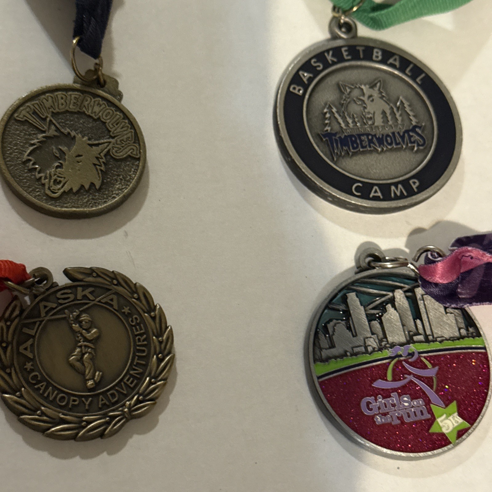 Lot of 4 Medals Timberwolves Lynx Basketball Camp Girls Running Alaska C.2