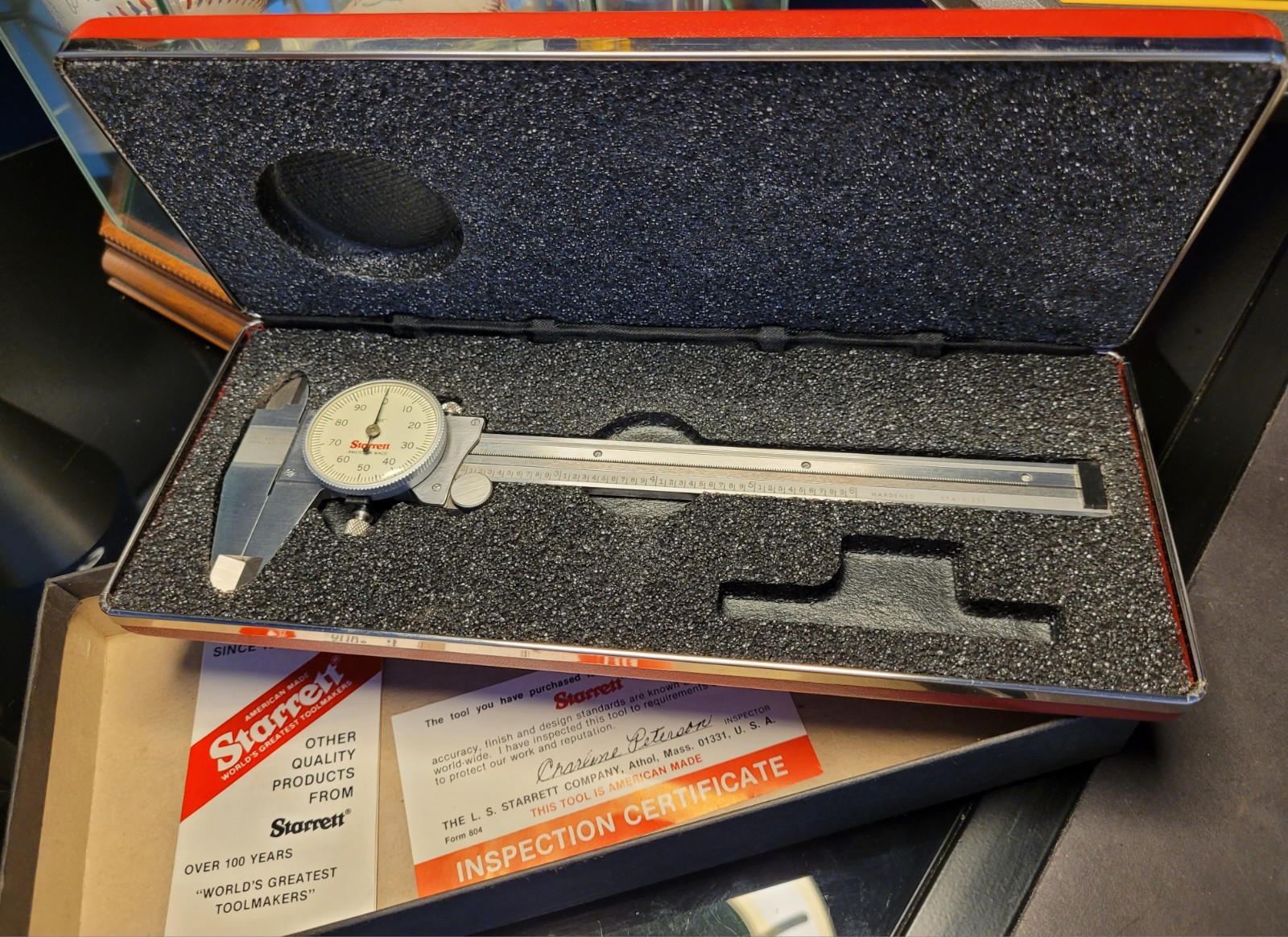 NOS Starrett 120Z-6 Dial Caliper 0-6" .001" EDP 55951 Made in USA - Mint in Box