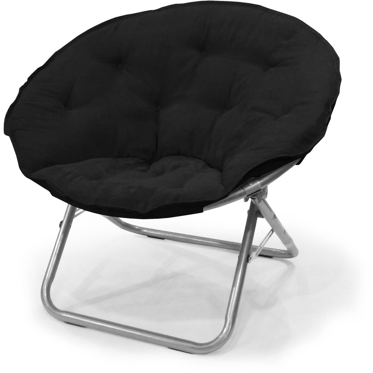 Large Super Soft Microsuede 30" Adult Saucer Chair, Black