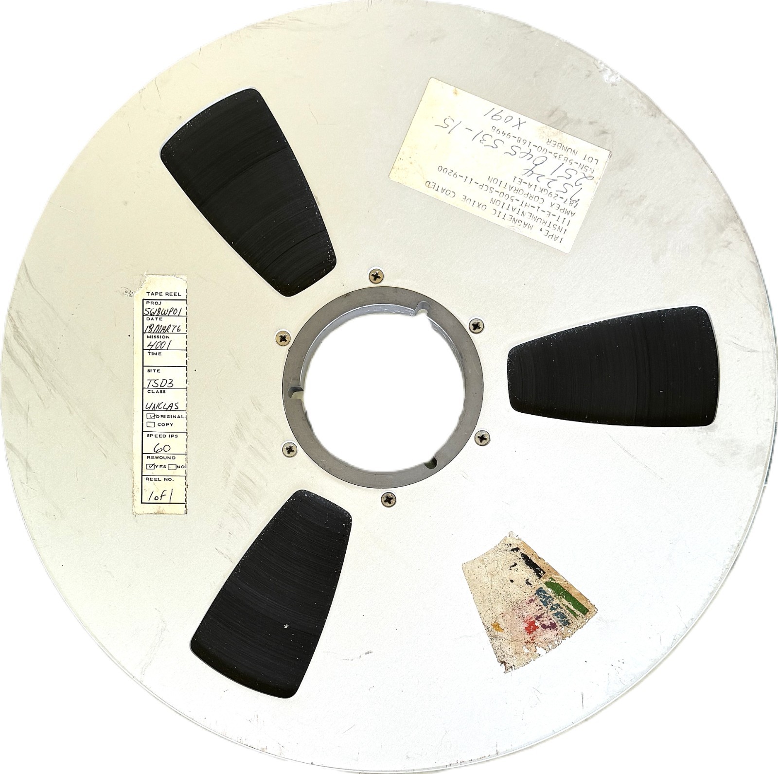 Ampex 787 14" Instrumentation Tape Reel Military Telemetry 1976 TSD3