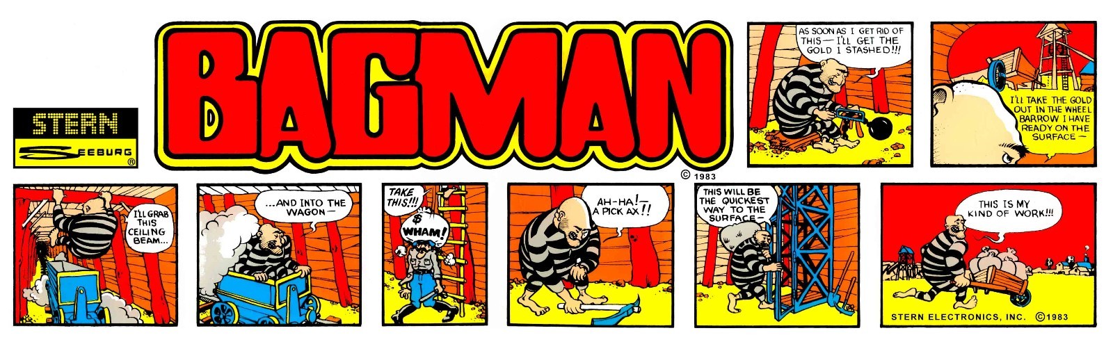 Bagman Arcade Marquee 26" x 8"