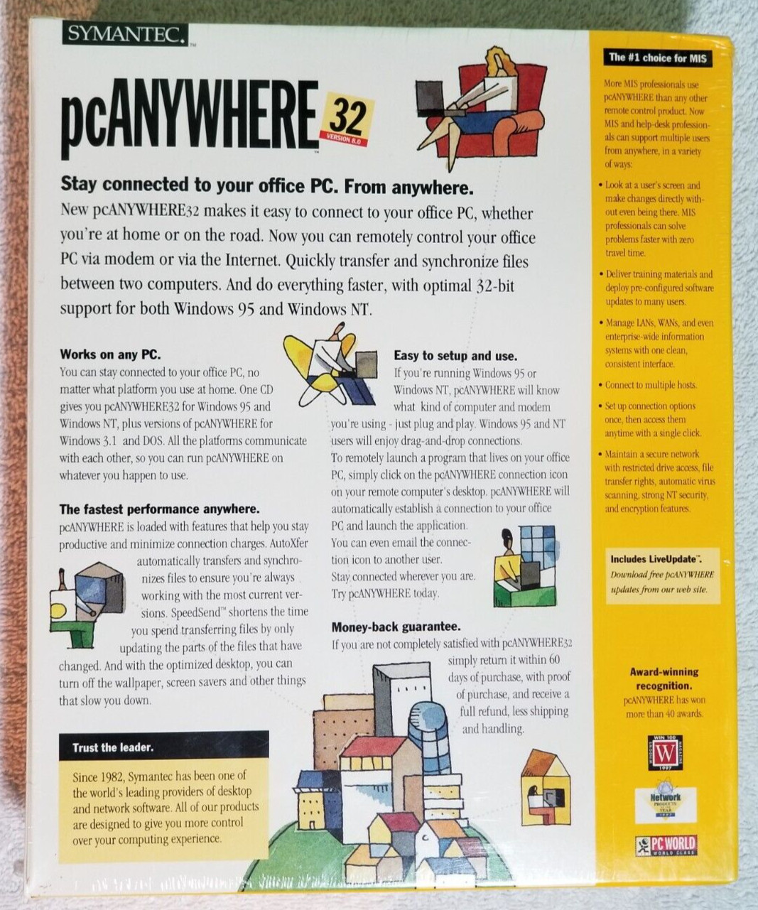 Symantec PC Anywhere 32 Version 8.0: Vintage Windows 95/98 NT 3.1 DOS Software