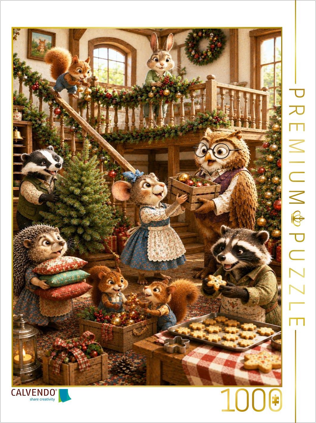CALVENDO Puzzle Weihnachten im Waldhotel | 1000 Teile Lege-Größe 64x48cm Foto-Pu