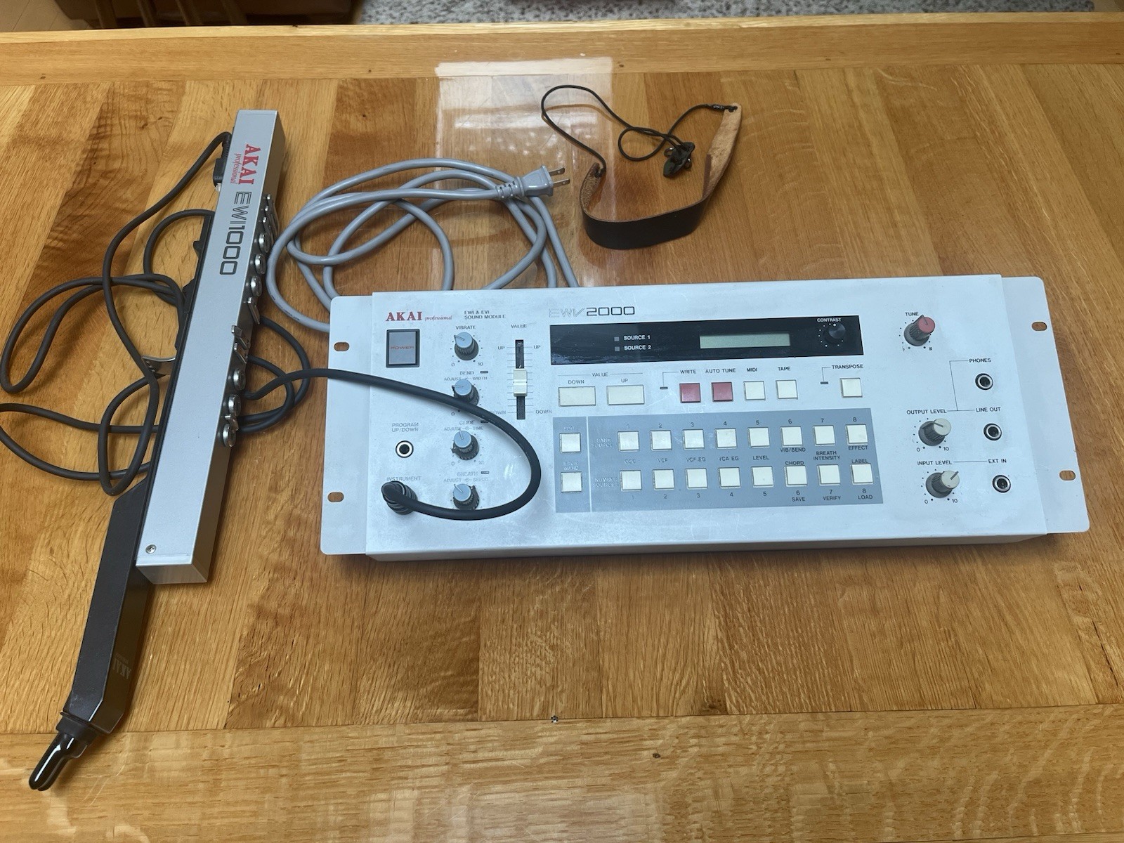 Vintage Akai Professional EWV2000 Module Synthesizer and EWI 1000 Wind Synth