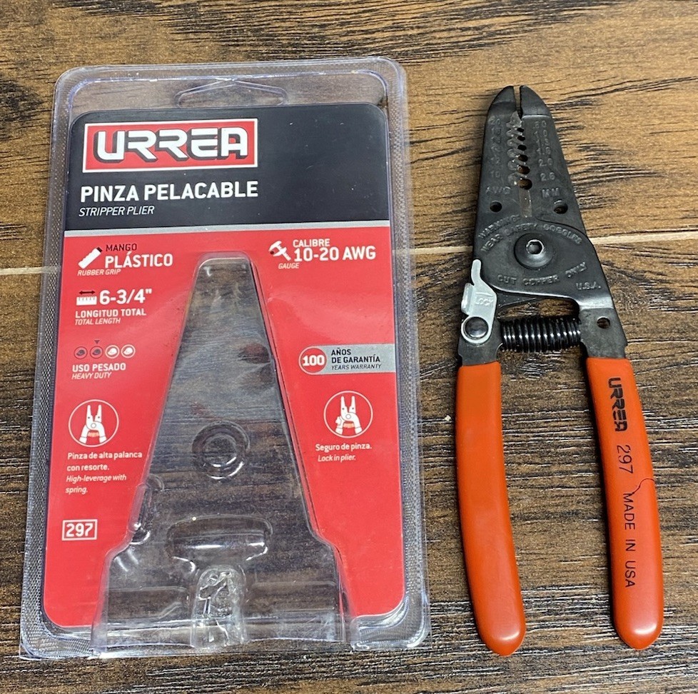 URREA 297 PLIER 10-20 AWG STRIPPER And Cutter USA Made Red 6” New Old Stock Read