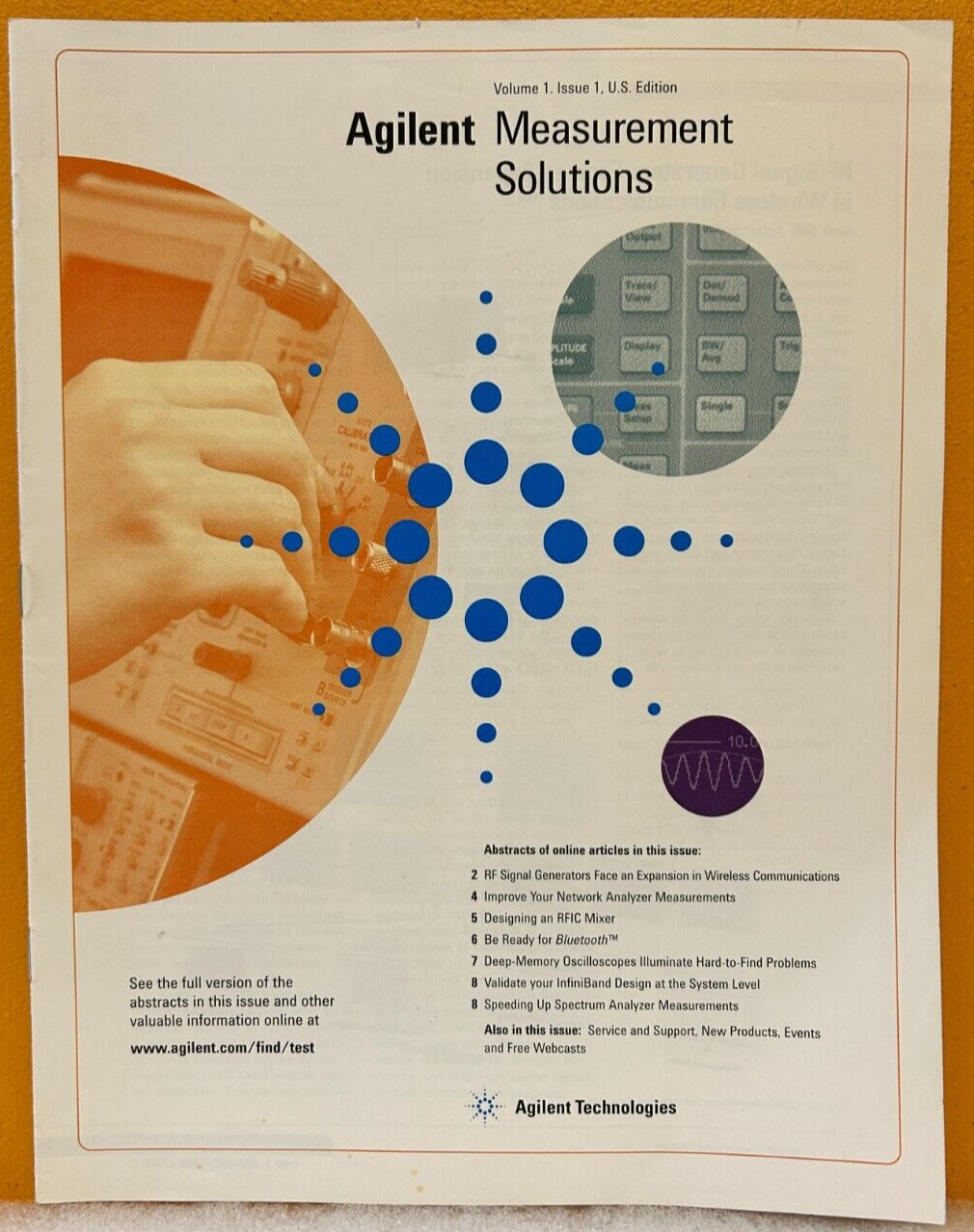 Agilent / HP 5988-4331EN 2001 Volume 1, Issue 1, Measurement Solutions Manual.