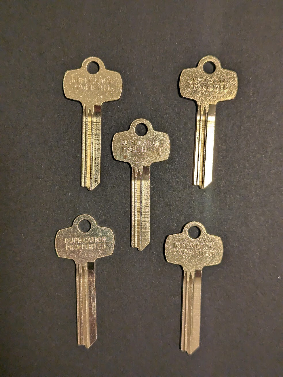 (5) BEST KEY BLANKS FOR "M” KEYWAY 7 Pin