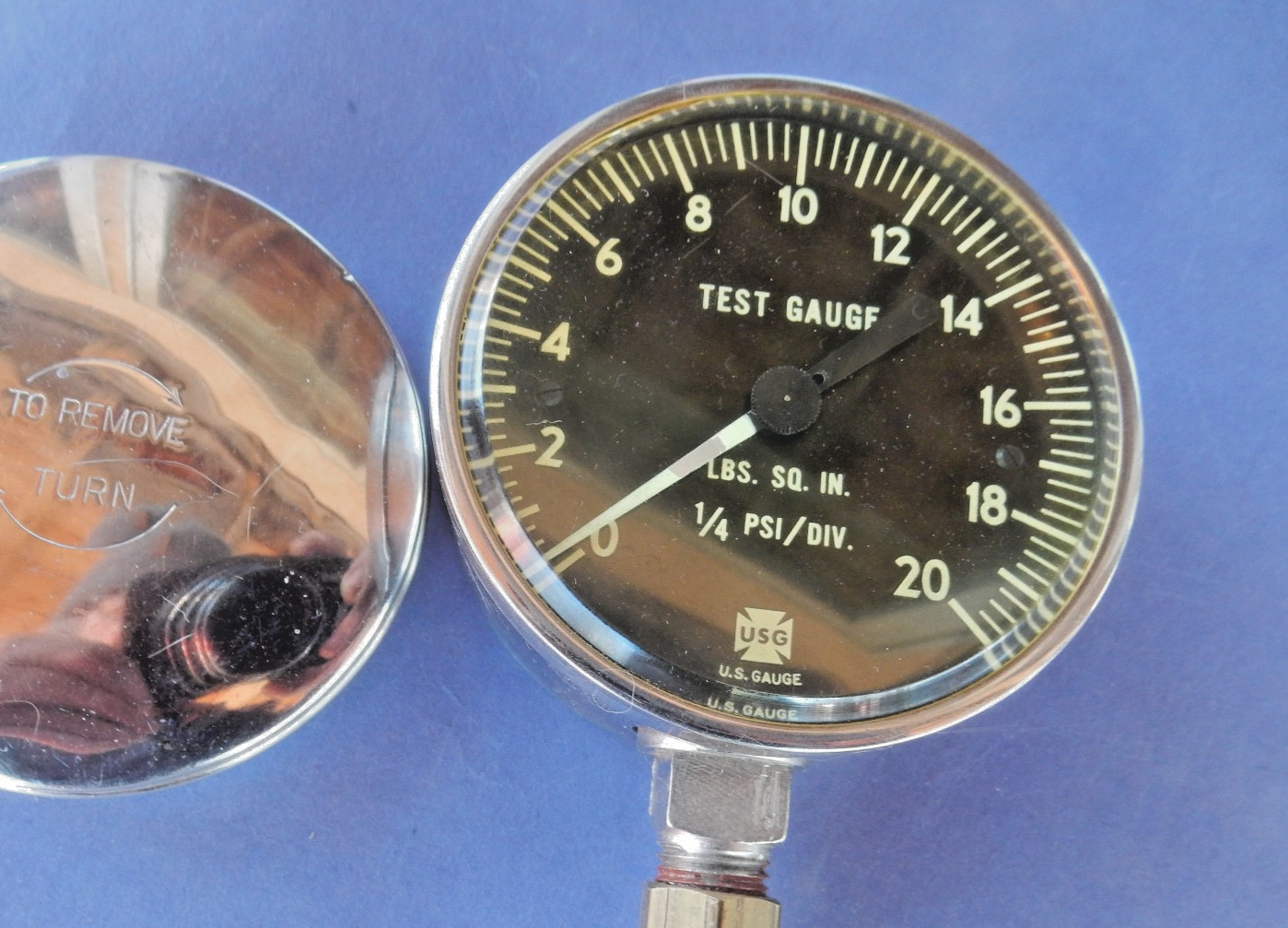 Vintage U.S. Gauge 3" Chrome Plated Test Gauge BU-2579-A, Made in USA, Steampunk