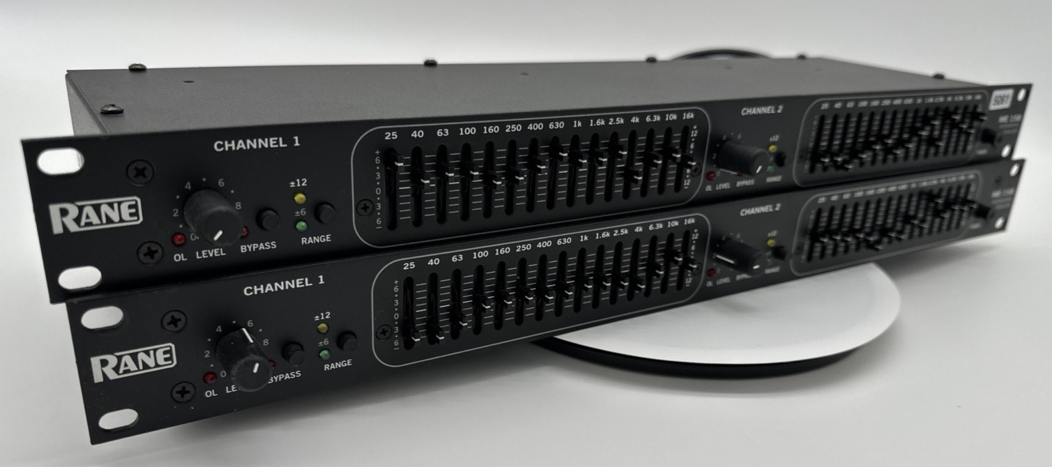 Rane ME‑15B Dual‑Channel 15‑Band Constant‑Q Graphic Equalizer  (LOT OF 2)