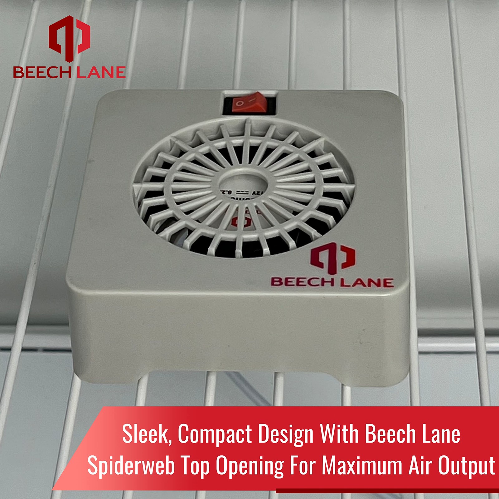 Beech Lane 12V RV Fridge Fan, Wired Connection Provides Constant Power, White
