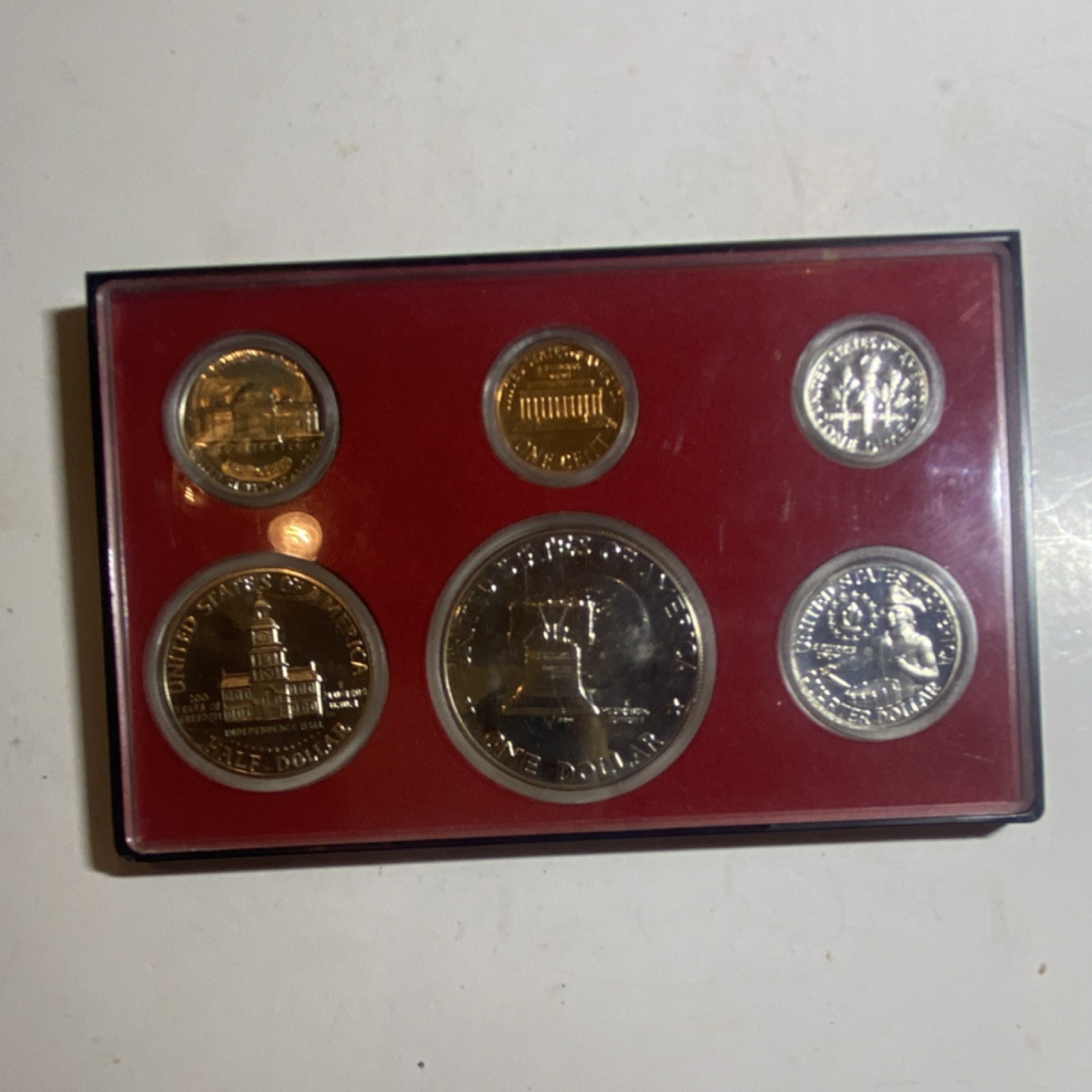 1976/1975 U.S. Proof Set Uncirculated Original Boxed Display Case (6 Coins)
