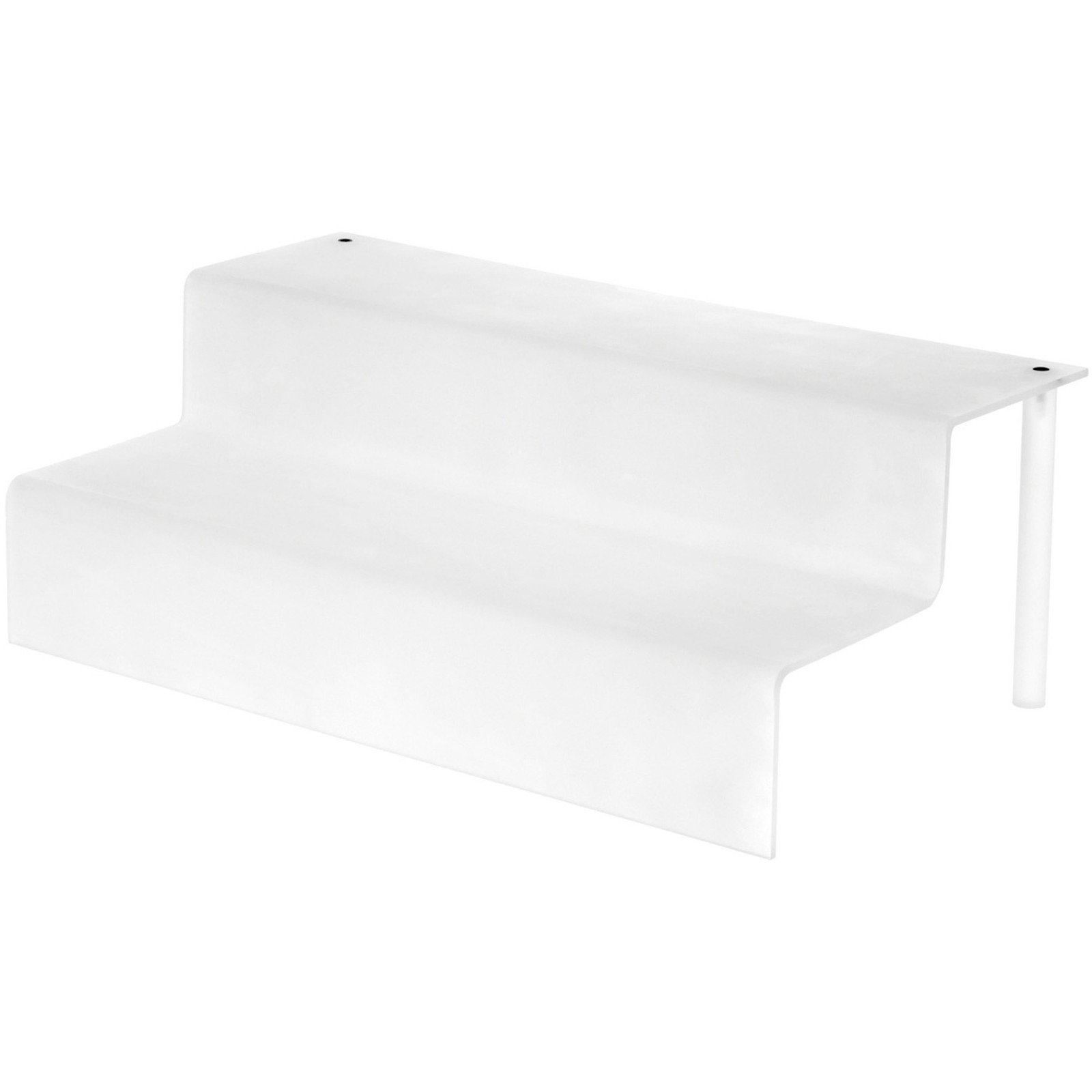 Plymor Frosted Acrylic 2-Step Display Stairs, 6.25" H x 18" W x 10.5" D