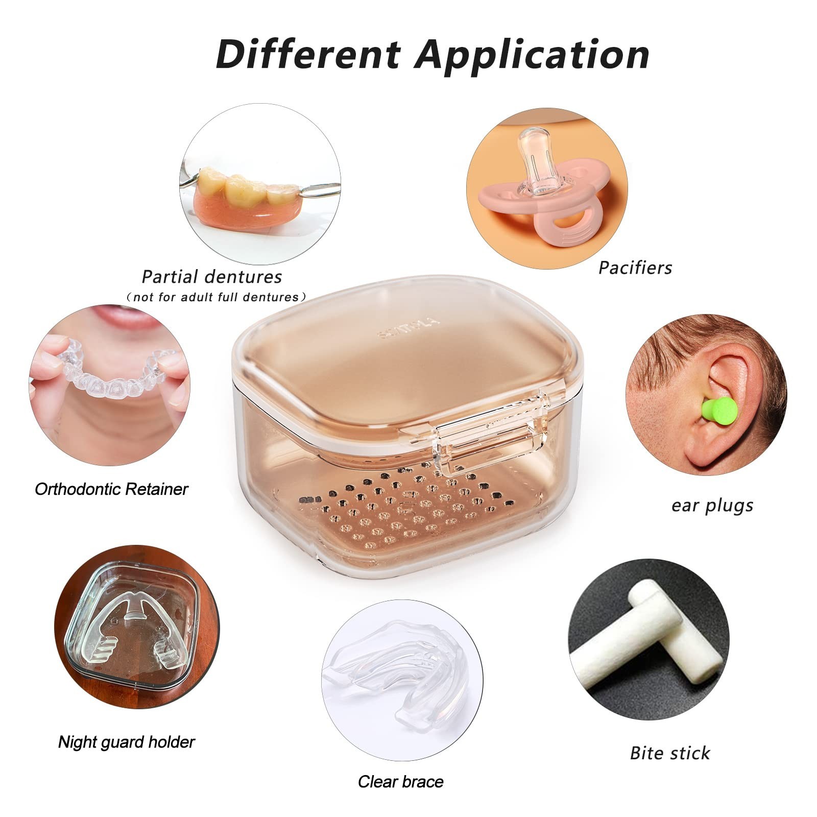 Denture Bath Box , Denture Case,Retainer cup,Three-Layer Separation Retainer ...
