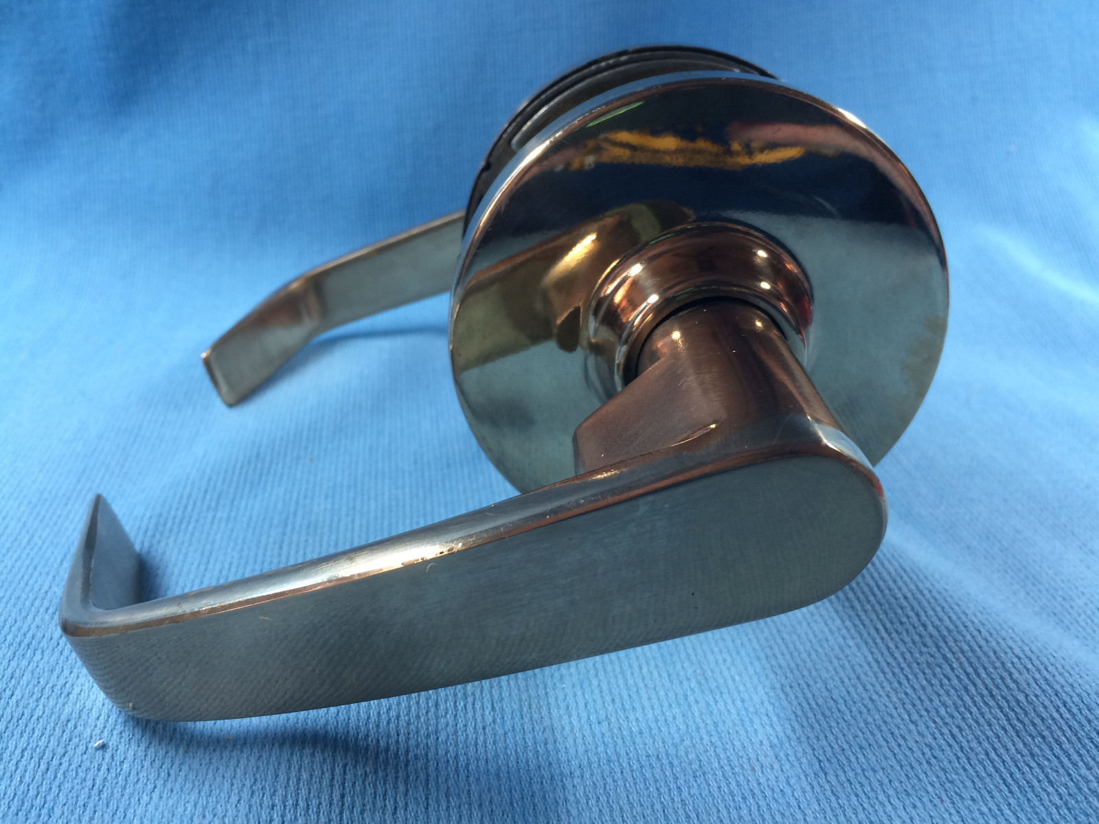 Corbin Lever Door Handle, Passage Style Shiny Brass