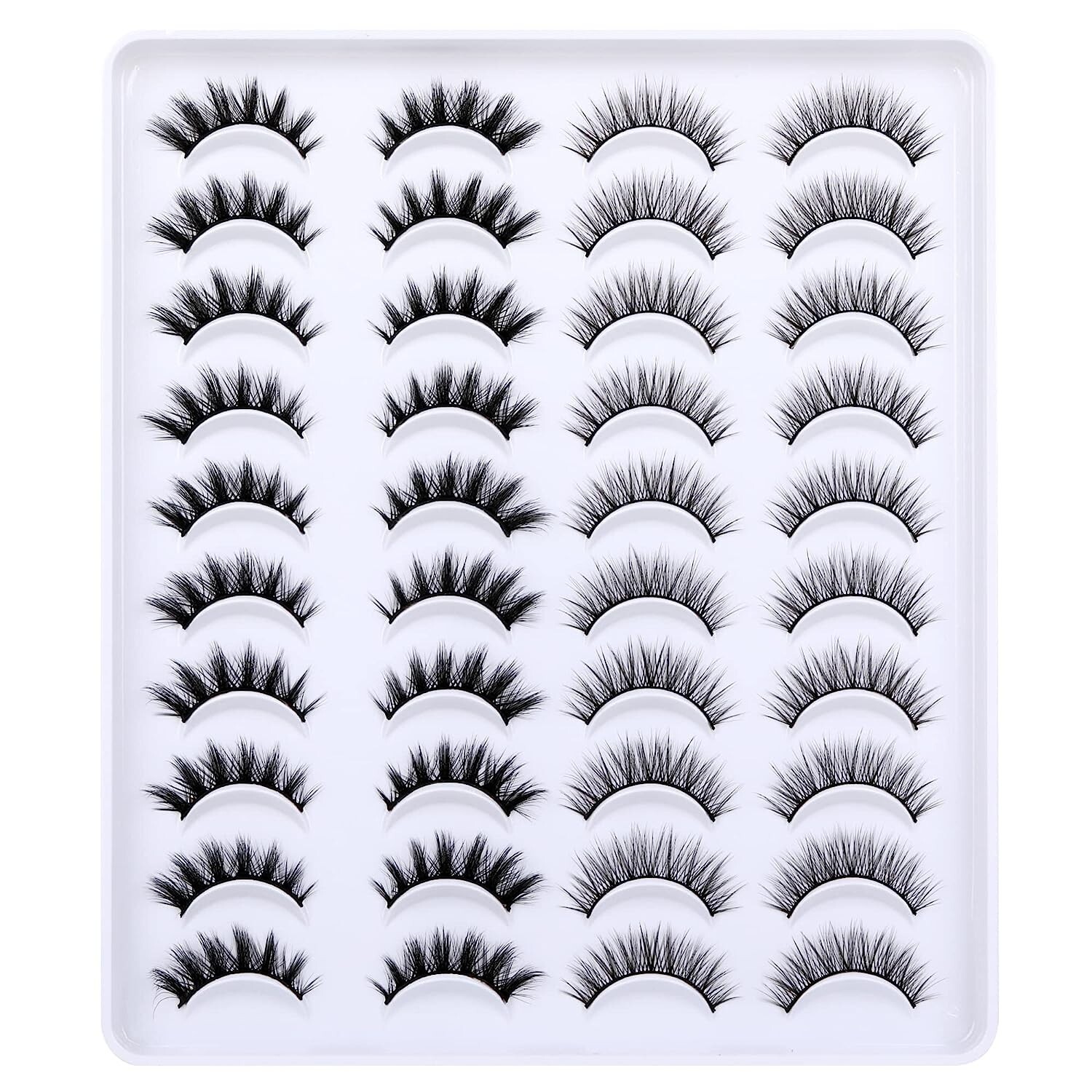 14-15mm 20 Pairs 2 Styles For Small Eyes Faux  Eyelashes Fits Women Girl Lady
