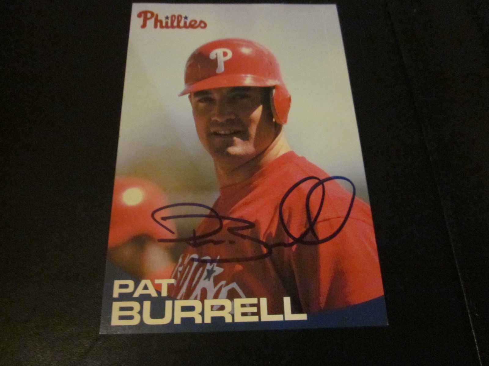 PAT BURRELL SIGNED AUTO PHILADELPHIA PHILLIES POSTCARD