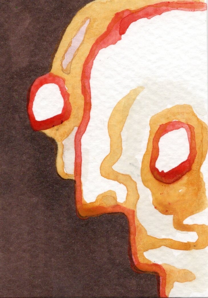 ACEO Original Art - You are Seen - expressionism art card by Kiefer Moore