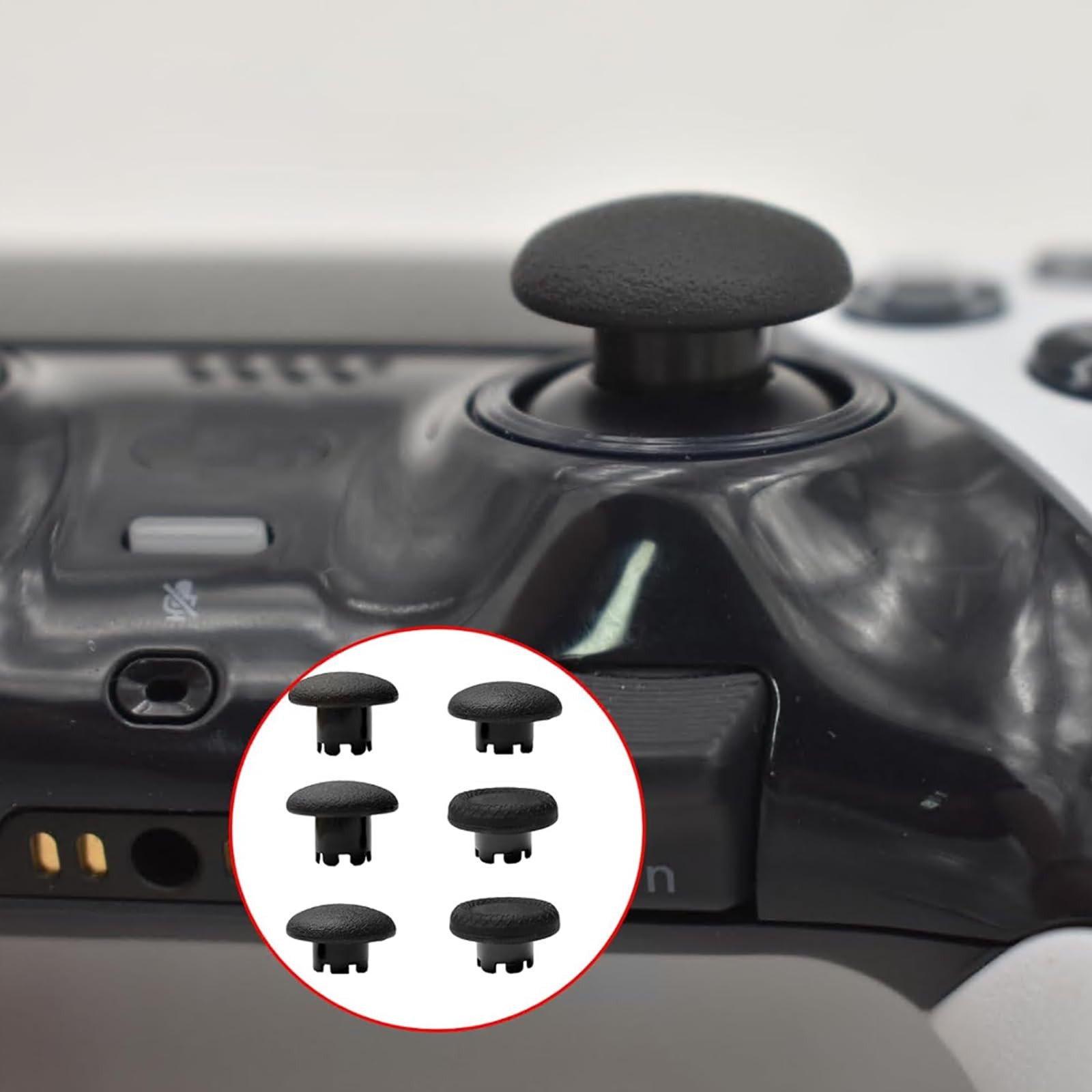 Dualsense Thumbsticks for PS5 Edge Controller - Swappable Joystick Caps (Black)