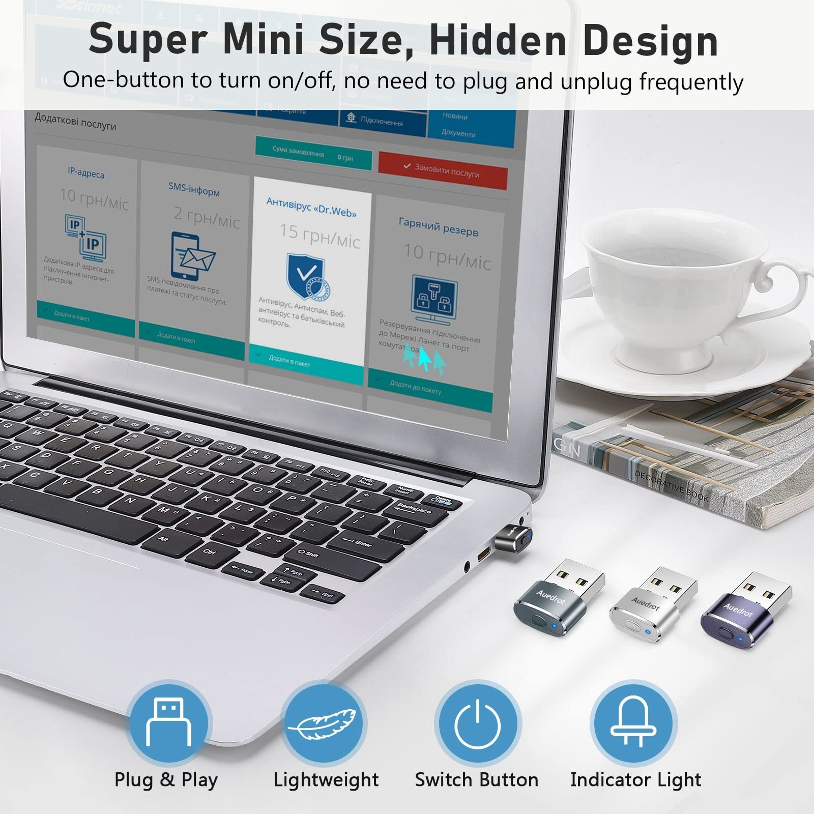USB Mouse Mover with Switch Button, Automatic Mini Mouse Shaker with 2 Jiggle...