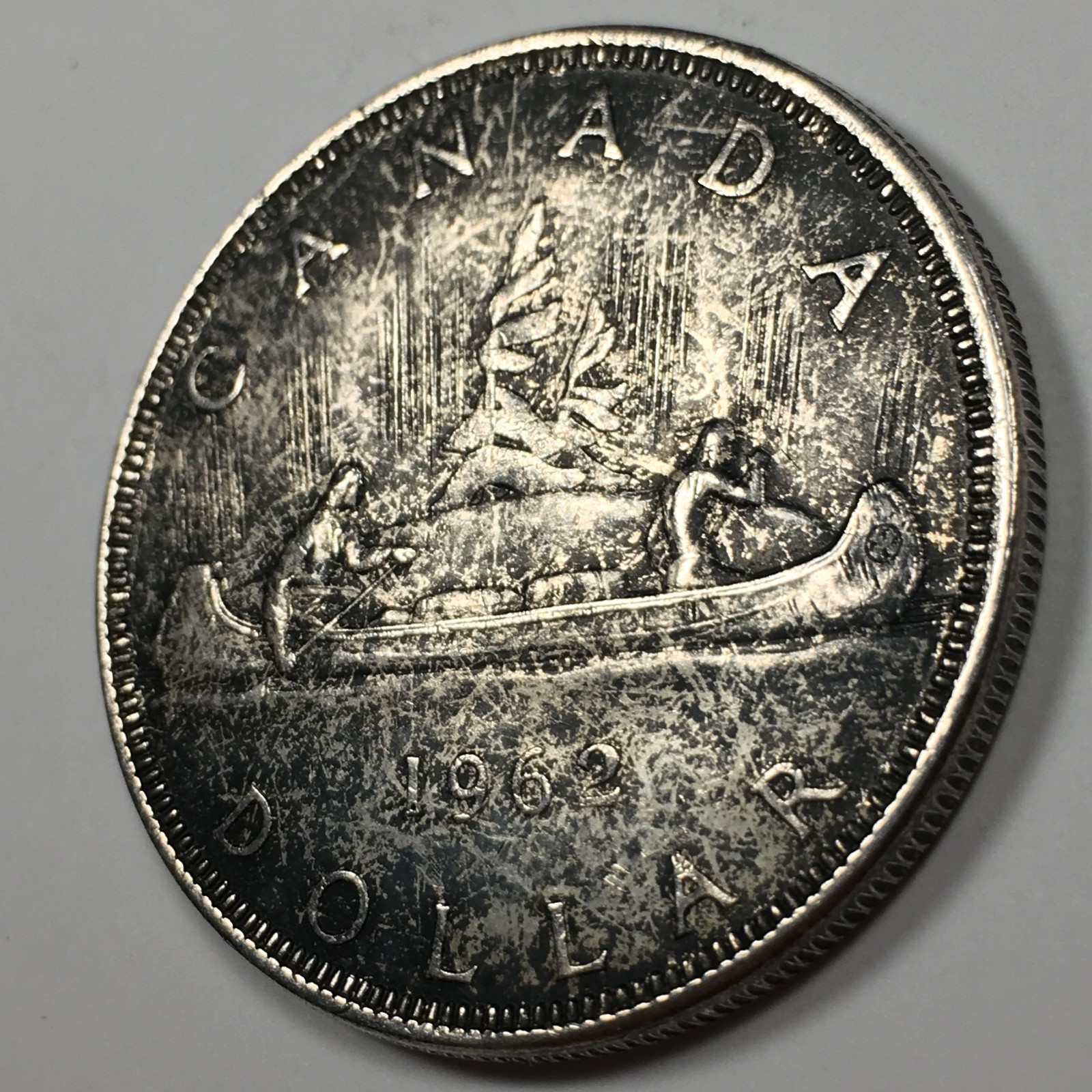 1962 Canada 80% Silver Dollar - Extremely Fine (XF) KM#54 0.6 ASW Toning-8232-SF