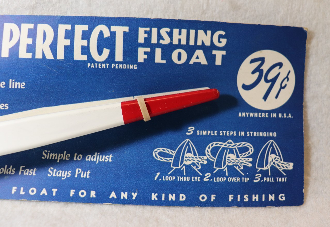 BILL HARAZIM1S PERFECT FISHING FLOAT BOBBER NEW ON ORG CARD ST PAUL MINN 1960`S