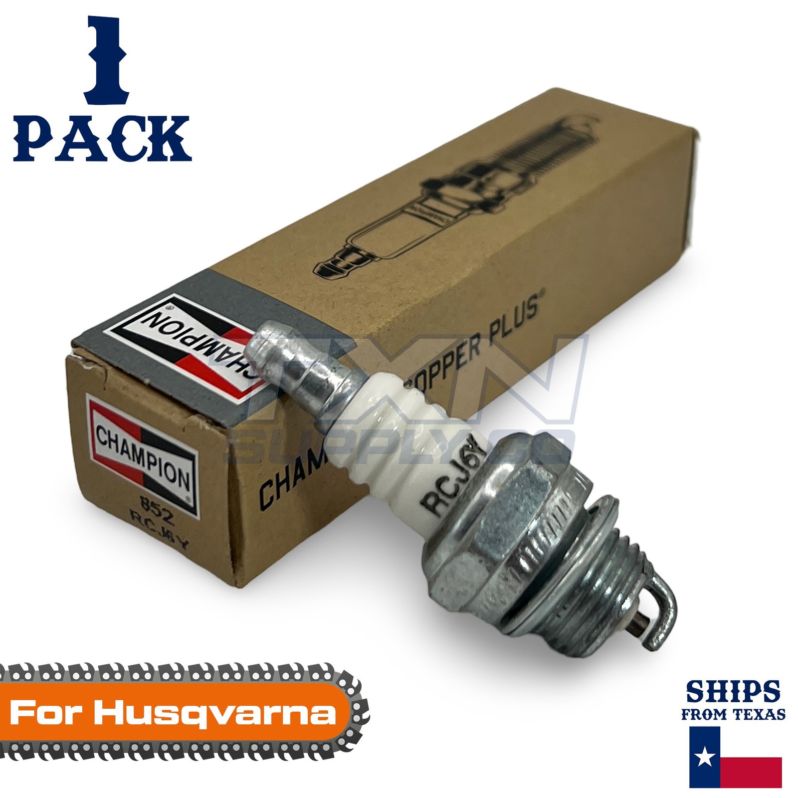 1 Pack Champion Spark Plug - For 372 / 372XP Husqvarna Chainsaw