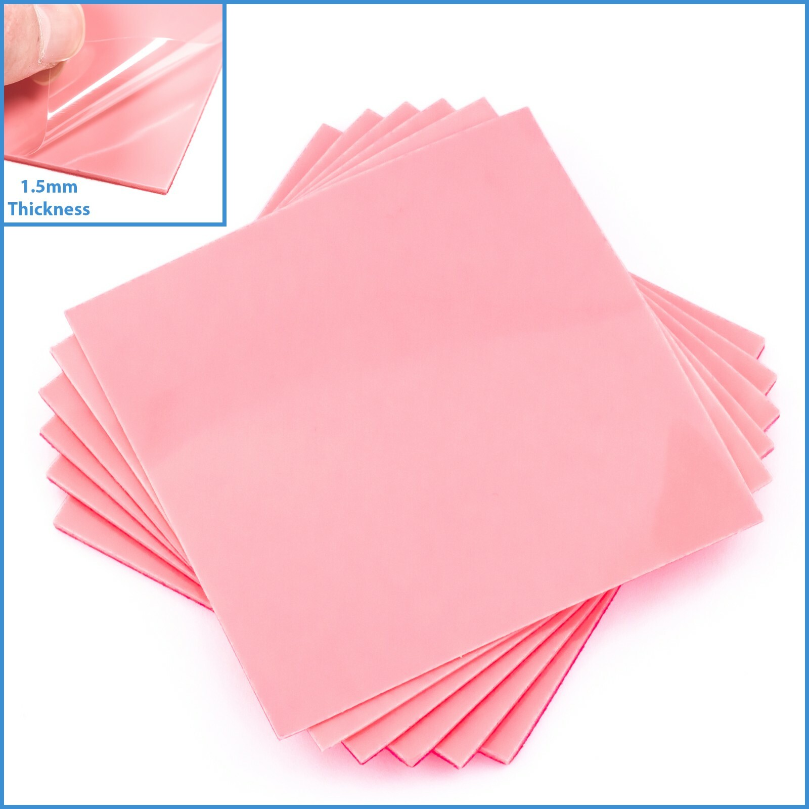 1pc Pink 100x 100x 1.5mm Silicone Thermal Pad Sheet Computer CPU VGA Heatsink