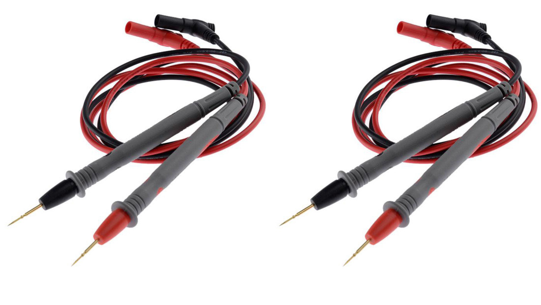 2 Pairs of Ultra Thin Tip Needle Multi Meter Test Leads Probe Digital Multimeter