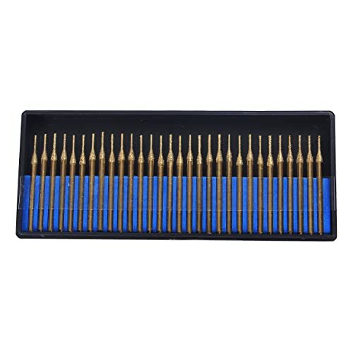 30 Pcs 1mm Diamond Drill Bit Burr Compatible with Dremel Titanium Coated Set