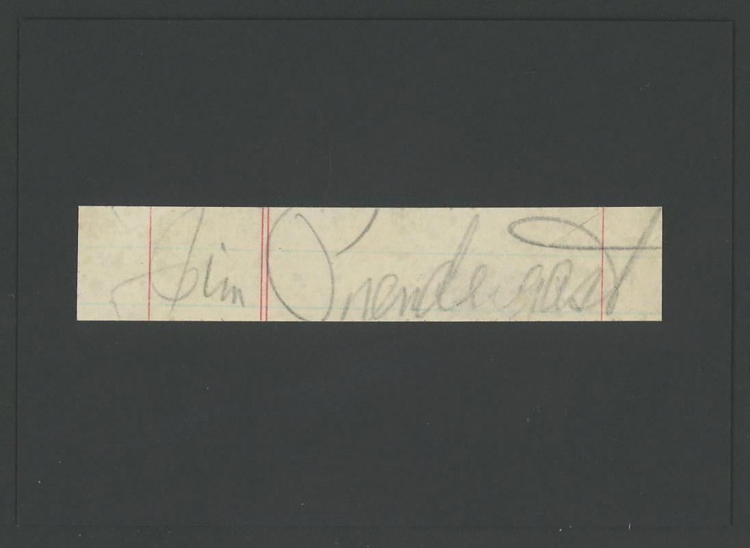 JIM PRENDERGAST (1917-1994) autograph cut | Braves - signed
